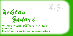 miklos zadori business card